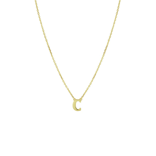 14k Gouden Letter Collier – Anker Schakel 0,8 mm, 40–44 cm Verstelbaar