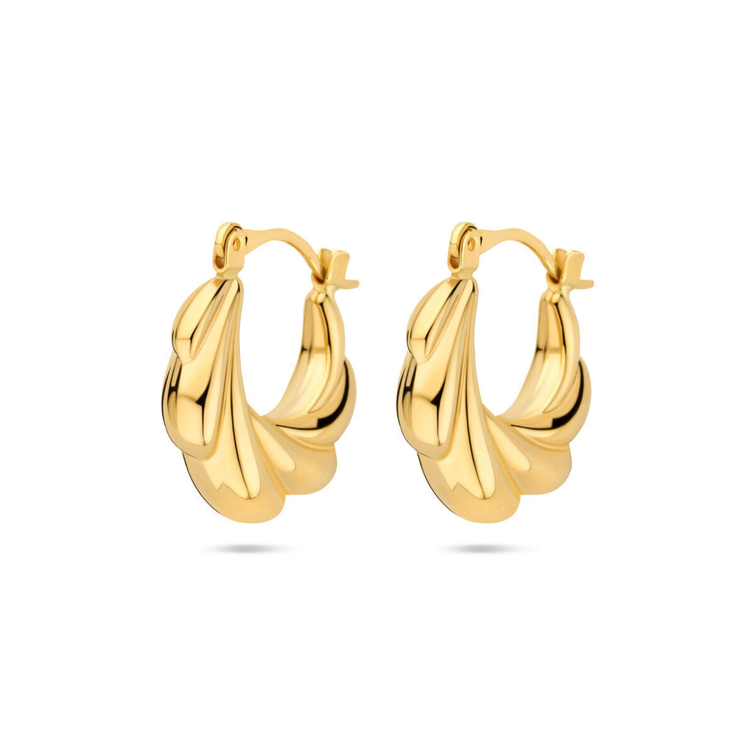 Stijlvolle 14k Geelgouden Oorringen - Afmetingen 19x5.5mm