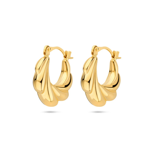 Stijlvolle 14k Geelgouden Oorringen - Afmetingen 19x5.5mm