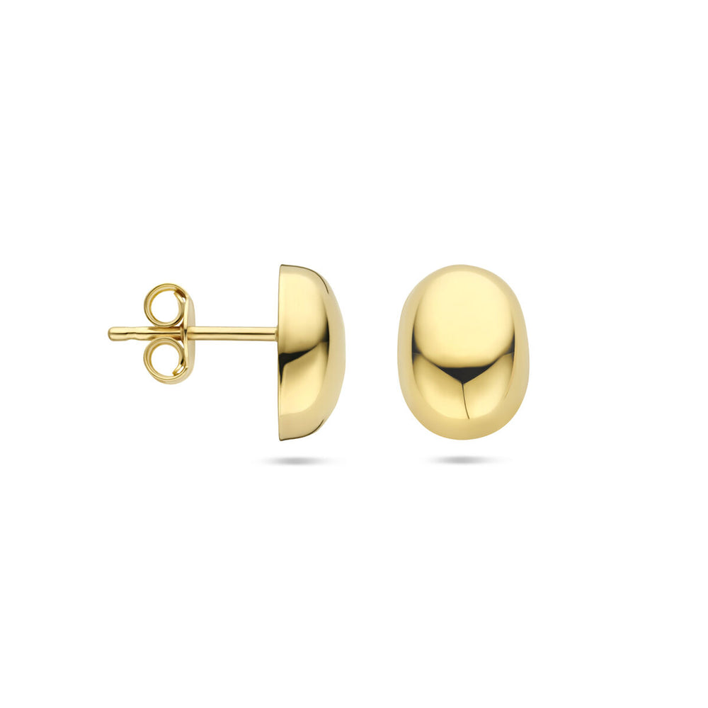 Elegante 14k Geelgouden Oorknoppen - 10x7.5mm