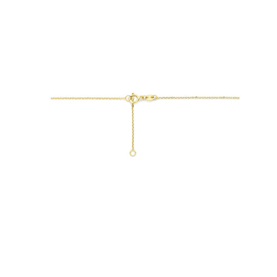 Stijlvol 14k Geelgouden Collier met Bolletjes en Zoetwaterparels