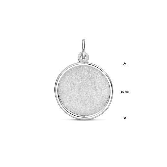 Gerhodineerd 925 Zilveren Graveerhanger - 22mm Hoog, Poli/IJsmat Afwerking | Personaliseerbaar Sieraad
