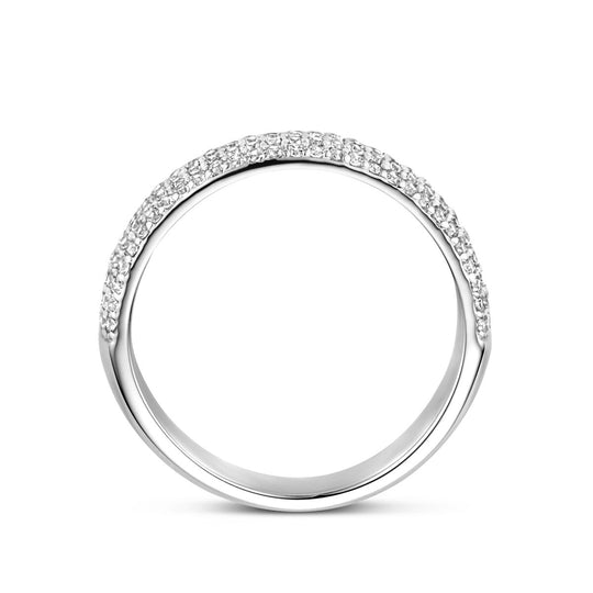 Elegant Gerhodineerd 925 Zilveren Ring met Zirkonia – 5.5 mm Breed