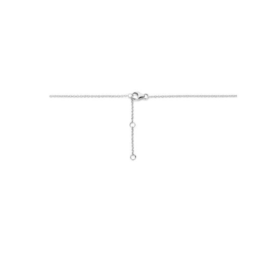 Gerhodineerd 925 Zilveren Collier met Baby Voetjes - 41, 43 en 45cm Verstelbare Draaglengte, 1.2mm Schakelbreedte