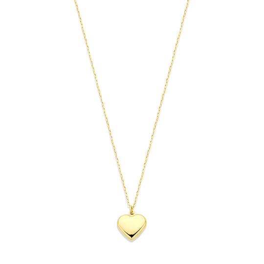 14k Geelgouden Collier met Hartje - Verstelbare Draaglengtes 42-45 cm