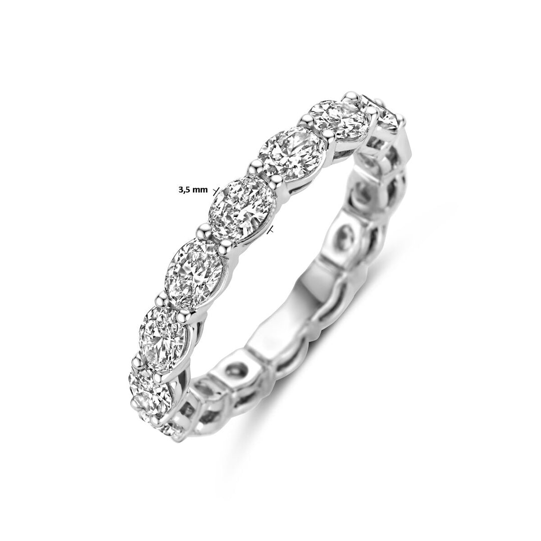 Luxe 14K Witgouden Ring met Lab Grown Diamant – 3.5 mm Breed, Totale Diamantgewicht 2.24 - 2.56 ct