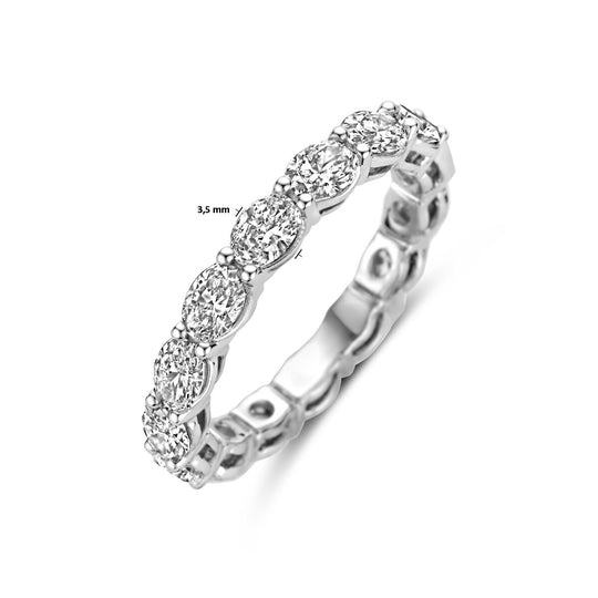 Luxe 14K Witgouden Ring met Lab Grown Diamant – 3.5 mm Breed, Totale Diamantgewicht 2.24 - 2.56 ct