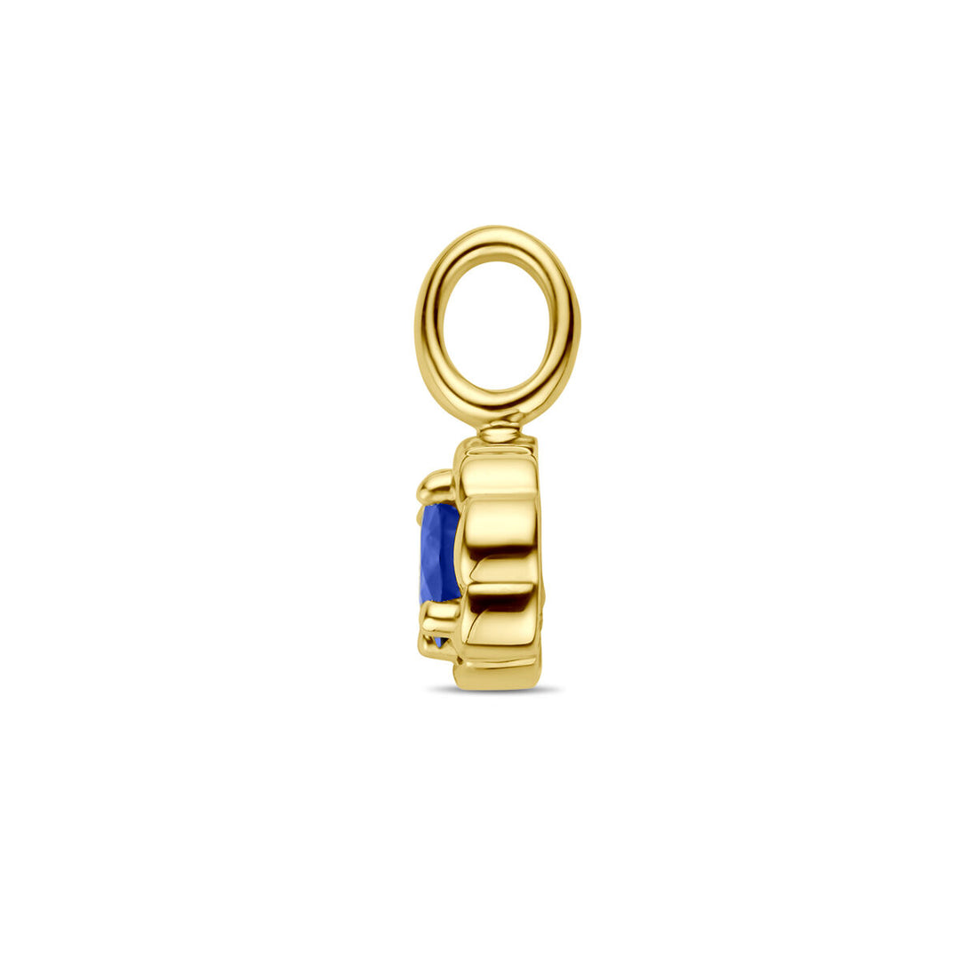 14k Geelgouden Hanger met Saffier – Tijdloze Eleganties en Luxe