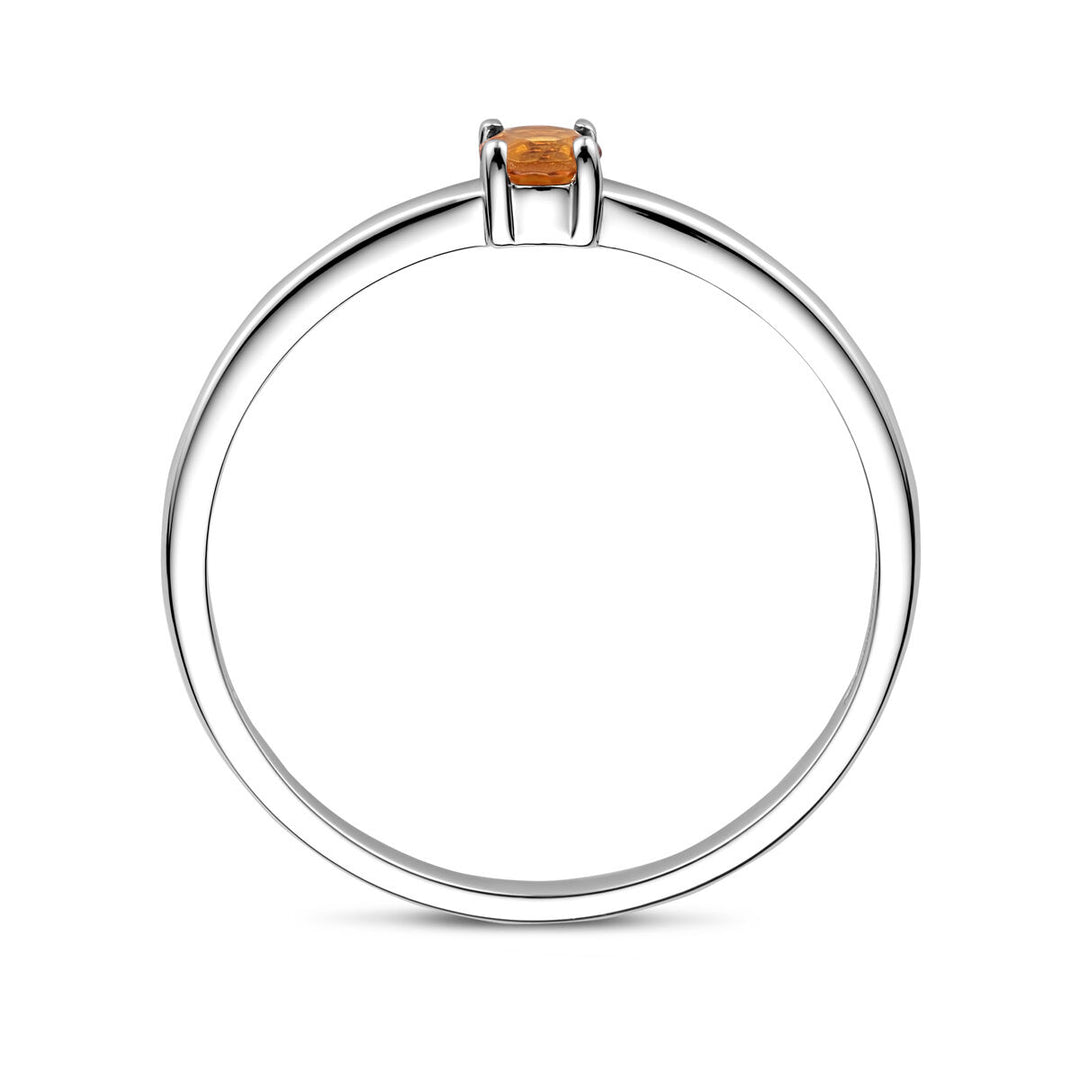 925 Zilveren Ring November Citrien Geboortesteen 3mm