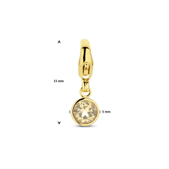 14K Geelgouden Slotbedel November Geboortesteen 15x5mm