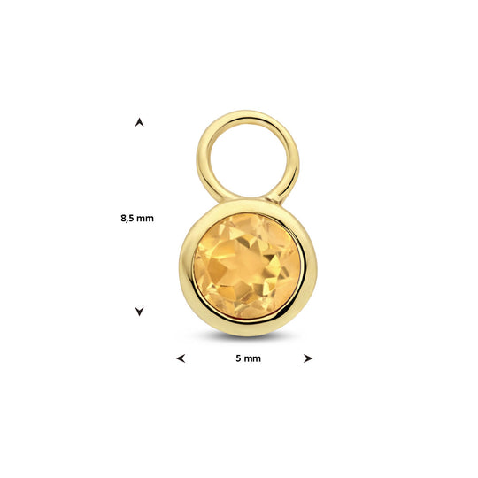 14K Geelgouden Oorringhanger November Geboortesteen 8,5x6mm – Per Stuk
