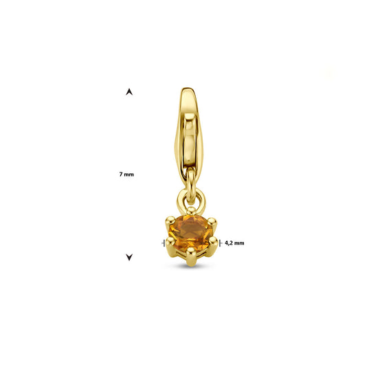 14K Geelgouden Slotbedel met November Geboortesteen – 15,5mm