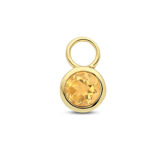 14K Geelgouden Oorringhanger November Geboortesteen 8,5x6mm – Per Stuk