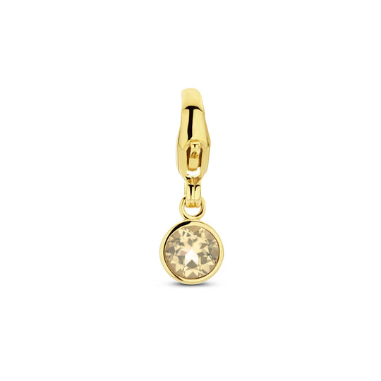 14K Geelgouden Slotbedel November Geboortesteen 15x5mm
