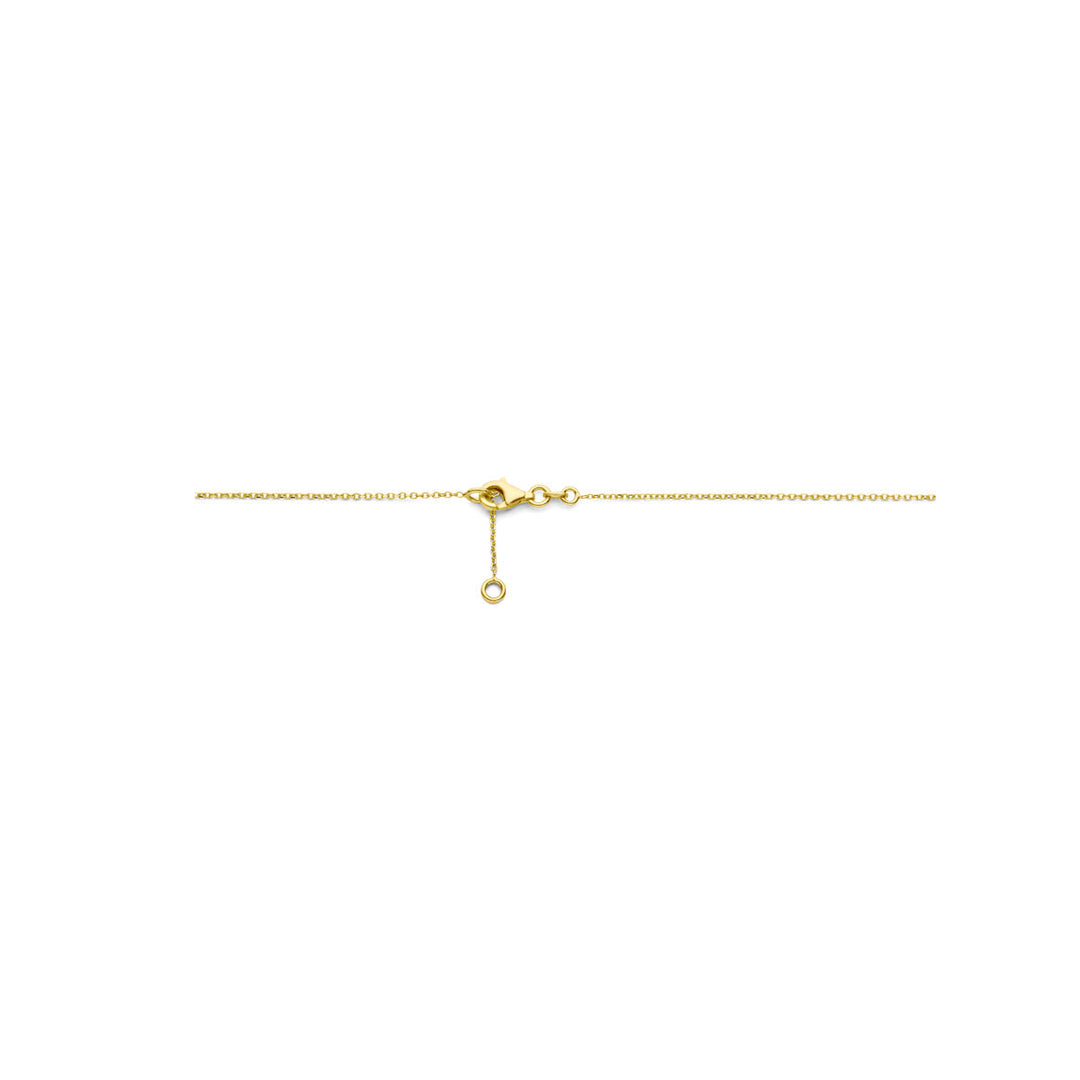 14k Geelgouden Collier met Roze Opaal en Robijn – 45-47 cm