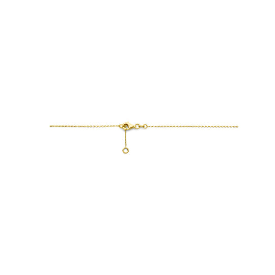 14k Geelgouden Collier met Roze Opaal en Robijn – 45-47 cm
