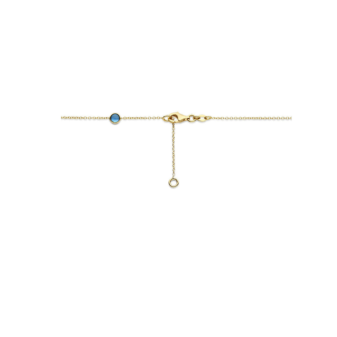 14k Geelgouden Ketting met Blauwe Topaas en London Blue – 42-45 cm