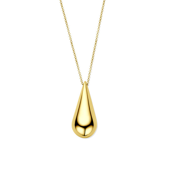 Verguld Zilveren Ketting met Druppel – 42+5 cm – 3 Micron