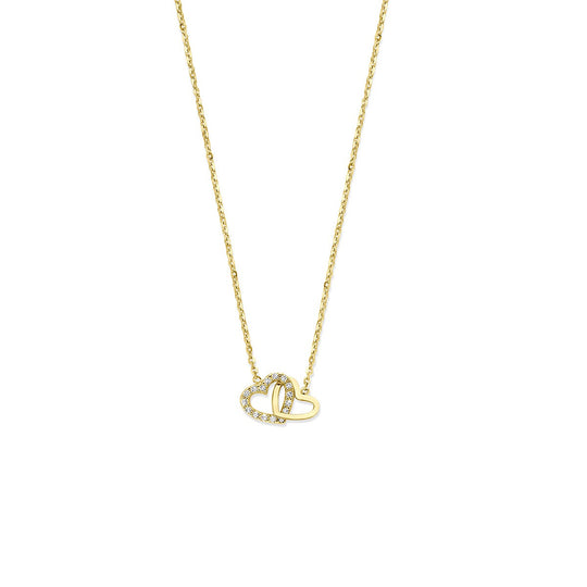Collier Hartje – 14k Geelgoud met Zirkonia – 40/42/44cm