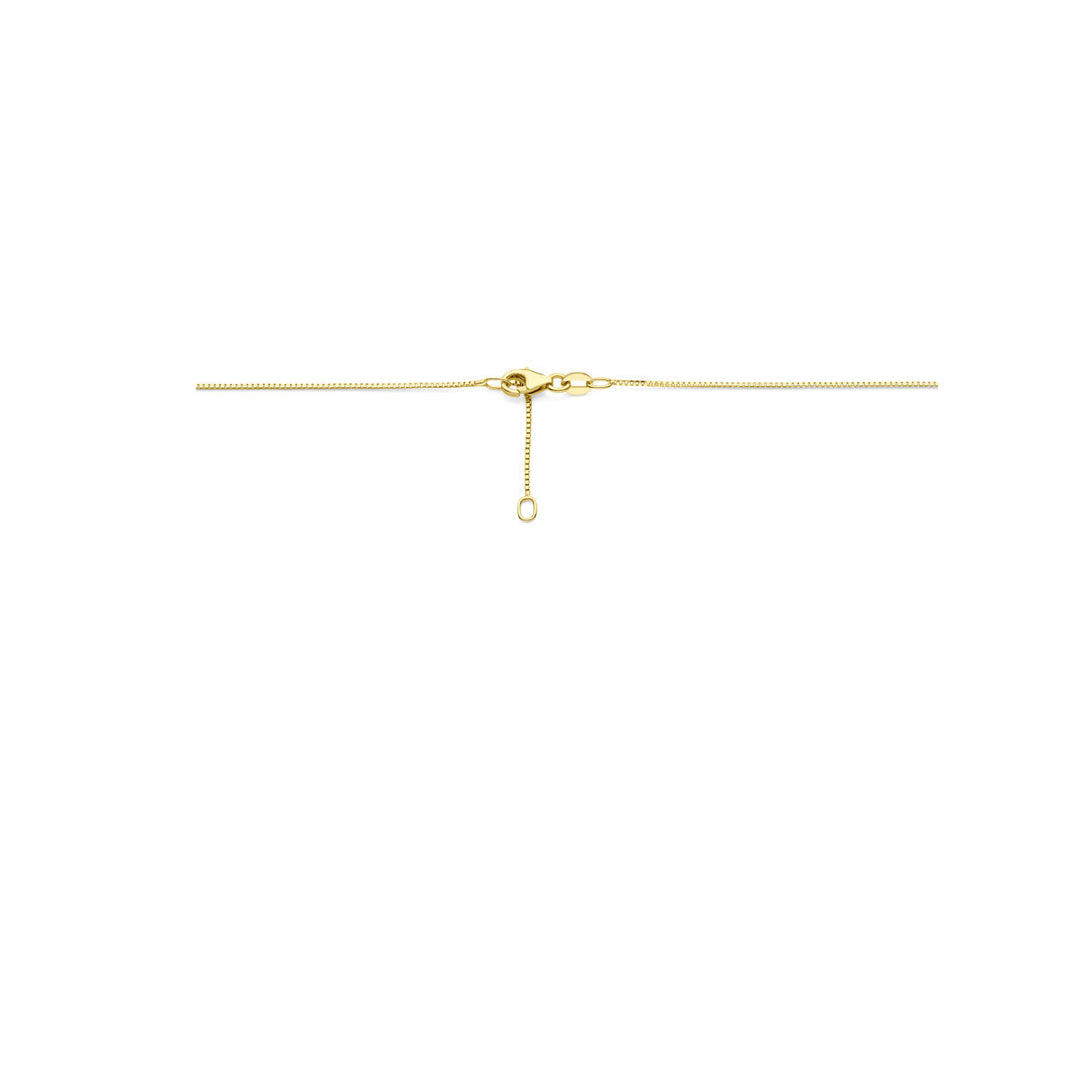 14k Geelgouden Ketting met Synthetische Saffier (September) – 42+2 cm