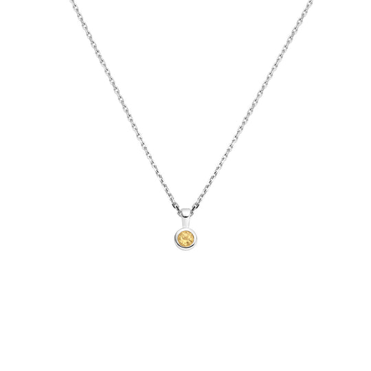Collier Zilver 925 Gerhodineerd met November Geboortesteen 41+4cm