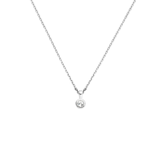 Zilver Collier met Geboortesteen April Wit Topaas – 41+4cm