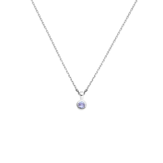 Zilveren Collier Geboortesteen Tanzaniet December 41+4cm