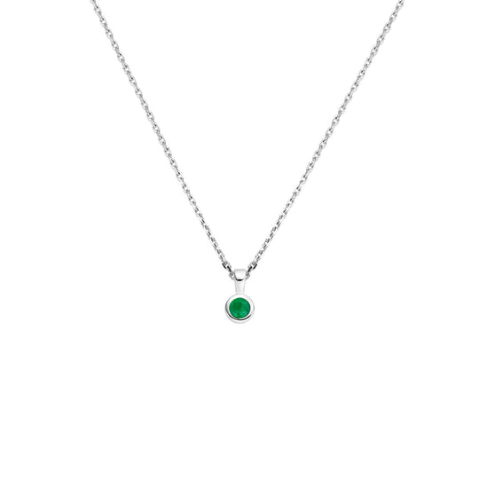 Zilveren Collier Geboortesteen Mei 925 Gerhodineerd 41+4 cm
