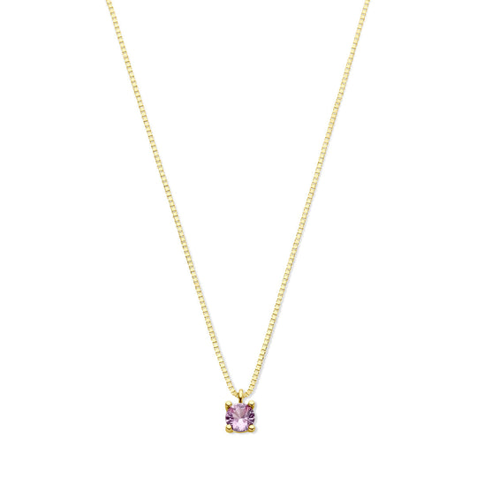14k Geelgouden Ketting met Synthetische Toermalijn (Oktober) – 42+2 cm