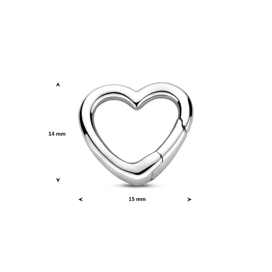 Connector Hart 14mm – Gerhodineerd 925 Zilver