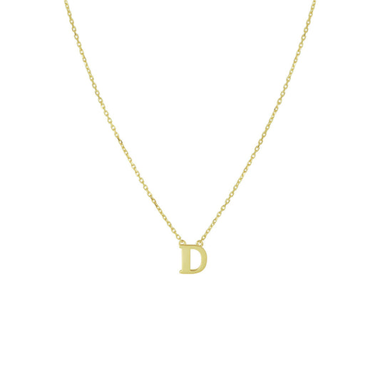 14k Gouden Letter Collier – Anker Schakel 0,8 mm, 40–44 cm Verstelbaar