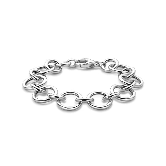 Gerhodineerd 925 Zilveren Armband - 17mm Schakelbreedte en 20cm Draaglengte