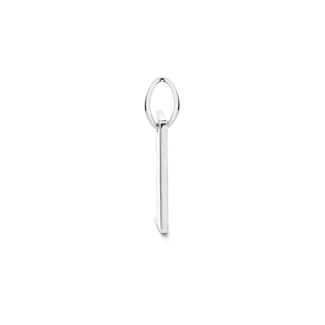 Gerhodineerd 925 Zilveren Graveerhanger - Rechthoekig, 18mm Hoogte | Perfect voor een Persoonlijke Gravure