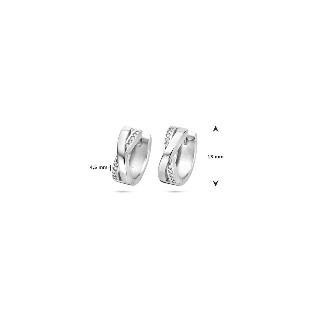 Gerhodineerde 925 Zilveren Klapoorringen met Zirkonia – Tijdloze Elegantie met Stralende Glans