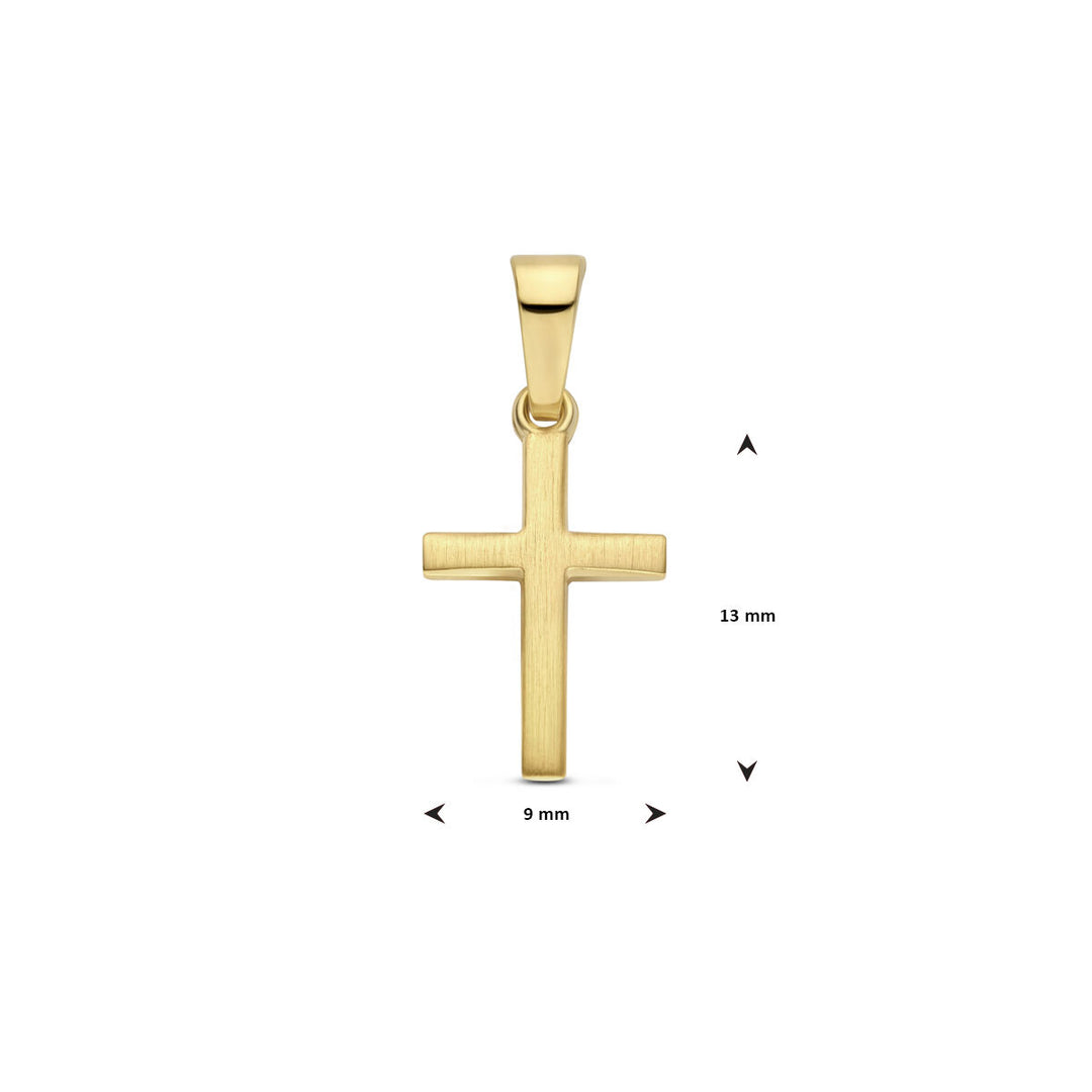 14K Geelgouden Hanger in de Vorm van een Kruis – Tijdloze Spiritualiteit en Elegantie