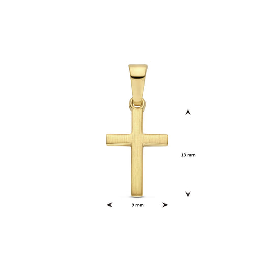 14K Geelgouden Hanger in de Vorm van een Kruis – Tijdloze Spiritualiteit en Elegantie