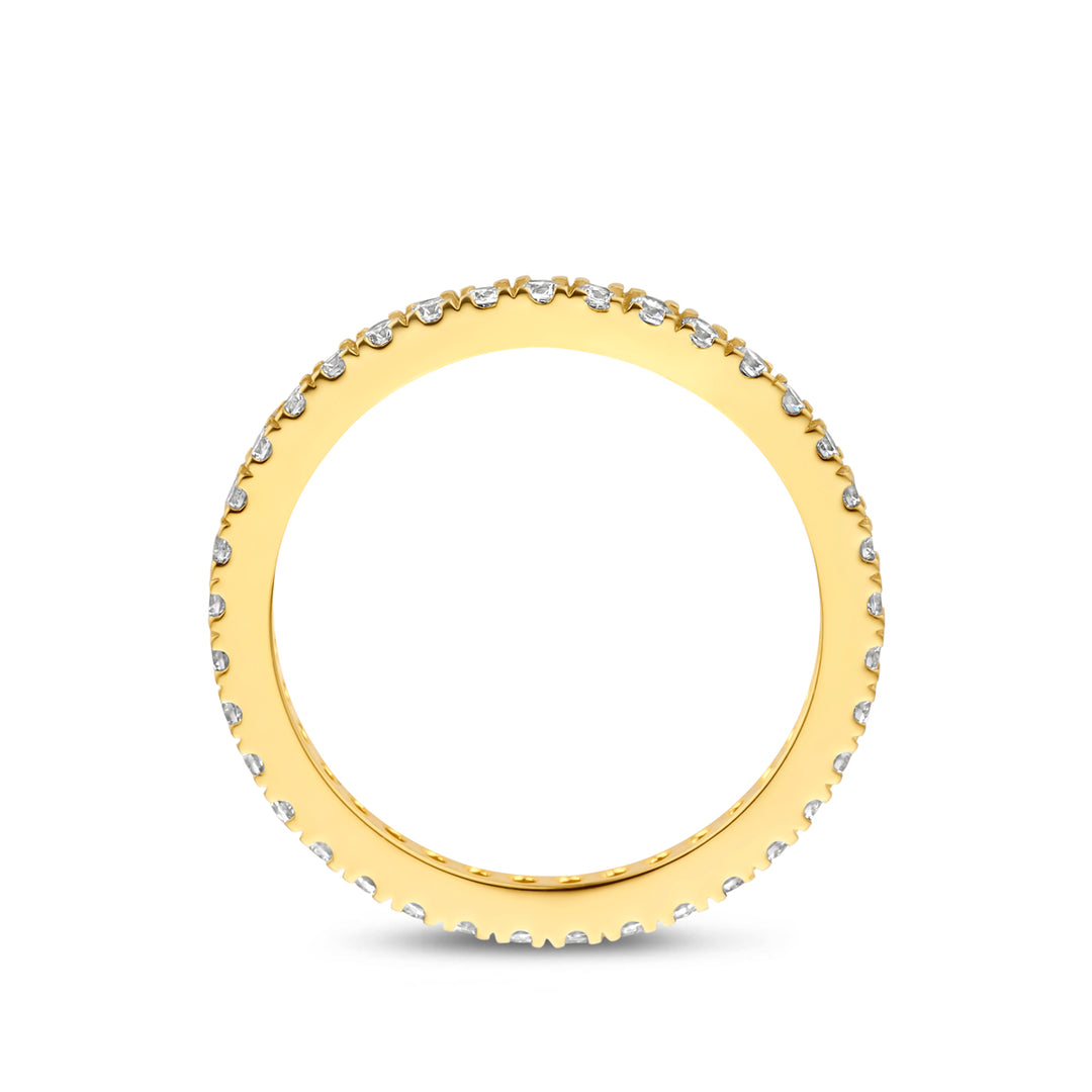 Verguld Geel 925 Zilveren Ring met Zirkonia – 1.6mm Smalle Damesring