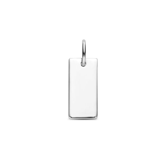 Gerhodineerde 925 Zilveren Hanger – Elegante Rechthoekige Vorm