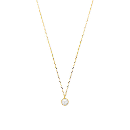 14k Geelgouden Collier met Parel – Verstelbare Draaglengtes (41-45cm), 1mm Schakelbreedte