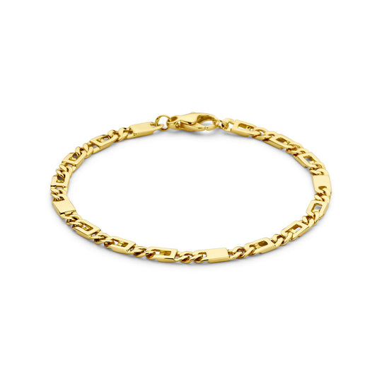 14k Geelgouden Armband met Schakelbreedte van 4,7 mm – Luxe en Comfort