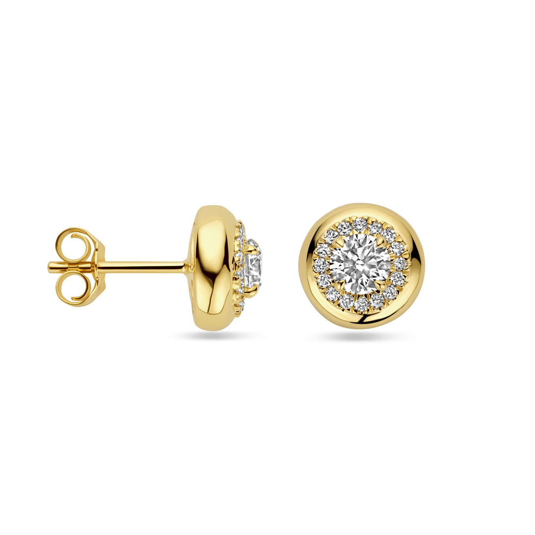 Elegante 14k Geelgouden Oorknoppen met Lab Grown Diamanten - Diamantgewicht 0.75ct