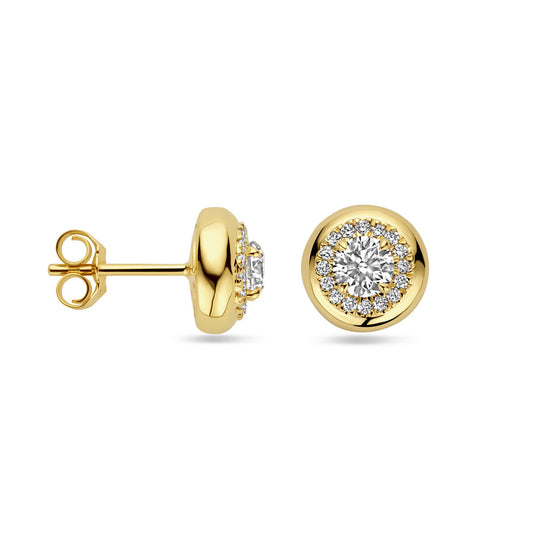 Elegante 14k Geelgouden Oorknoppen met Lab Grown Diamanten - Diamantgewicht 0.75ct