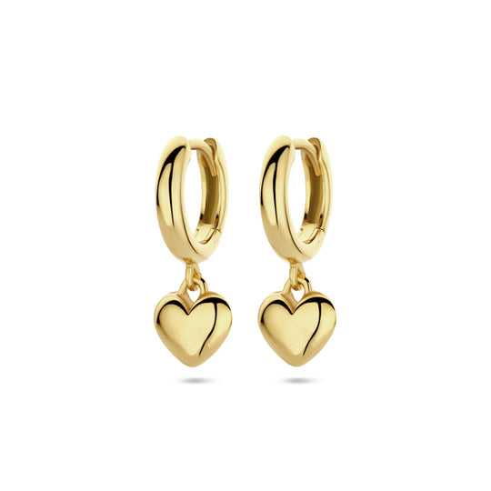 925 Zilveren Klapoorringen met Hartje – Romantische Elegant en Tijdloze Stijl