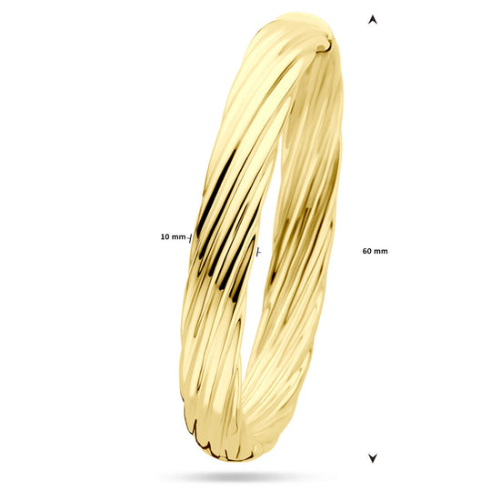 14k Geelgouden Bangle met Scharnier – Tijdloze Elegantie en Comfort
