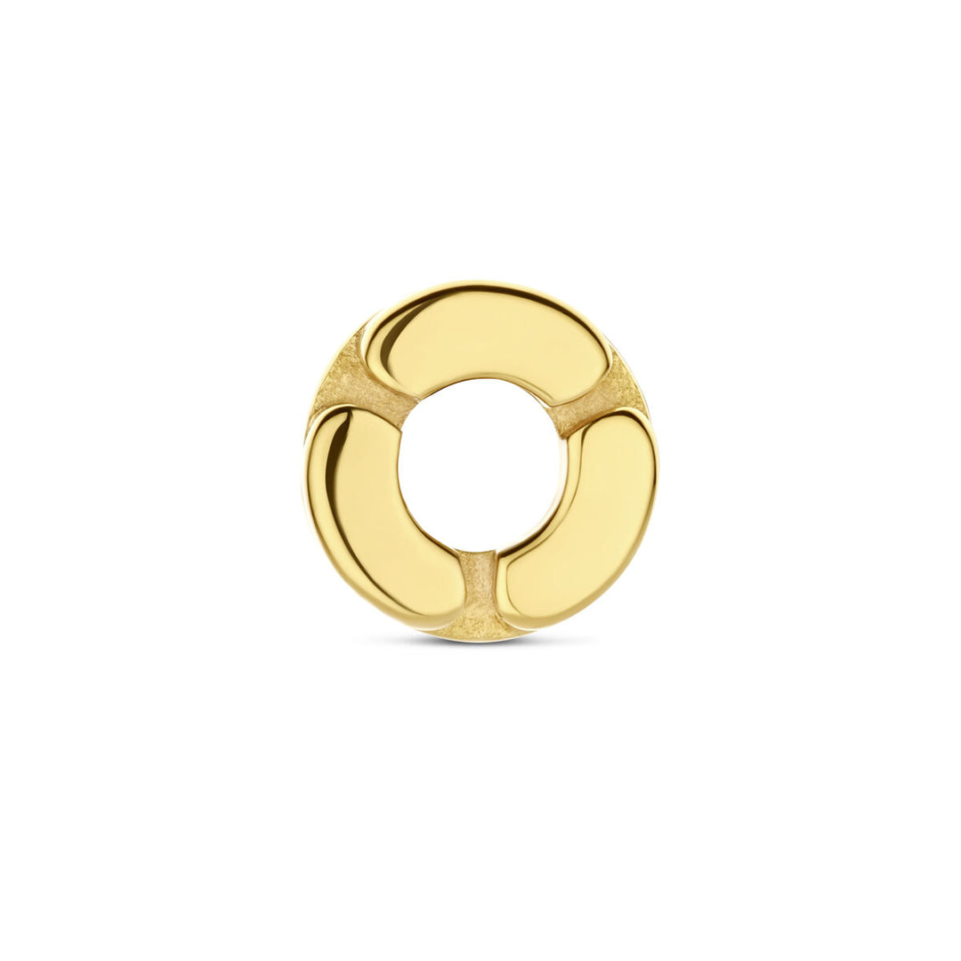 Geelgoud Vergulde 925 Zilveren Rondel - 8.5x7mm Afmeting, 4mm Binnenmaat | Elegant en Verfijnd Design