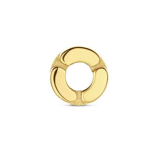 Geelgoud Vergulde 925 Zilveren Rondel - 8.5x7mm Afmeting, 4mm Binnenmaat | Elegant en Verfijnd Design