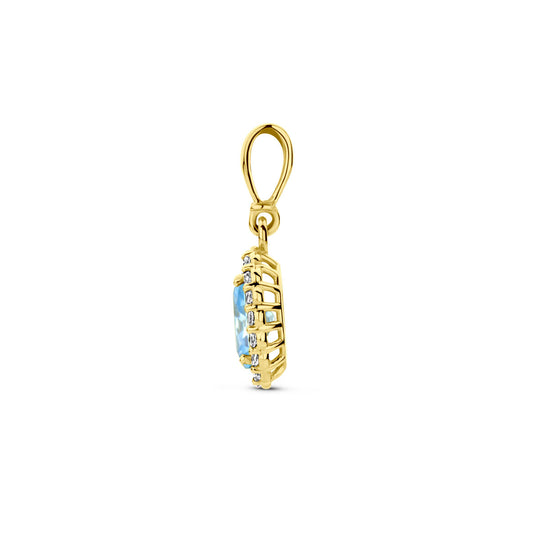 14K Geelgouden Hanger met December Geboortesteen Zirkonia – 16mm