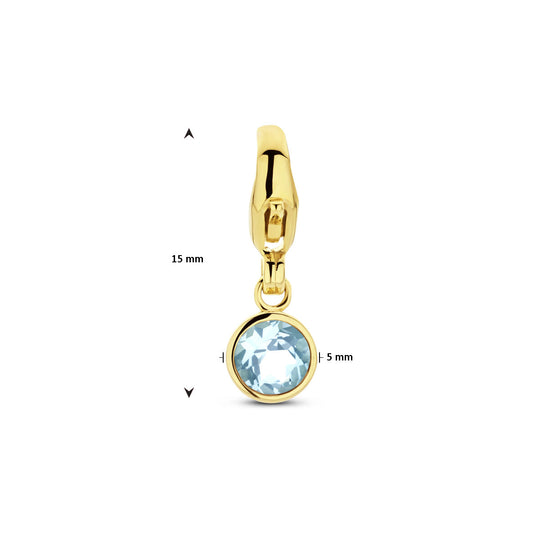 14K Geelgouden Slotbedel December Geboortesteen 15x5mm