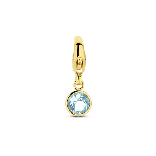 14K Geelgouden Slotbedel December Geboortesteen 15x5mm