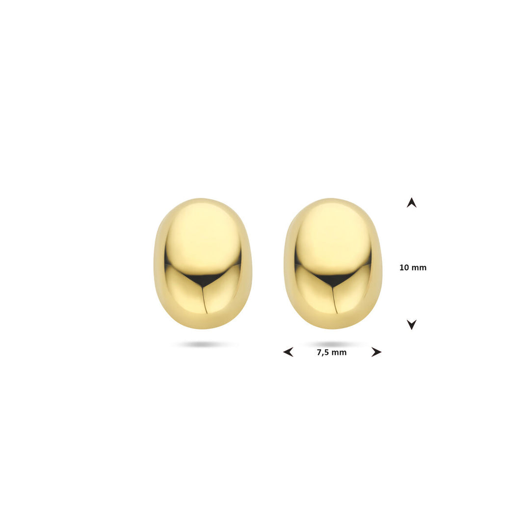 Elegante 14k Geelgouden Oorknoppen - 10x7.5mm